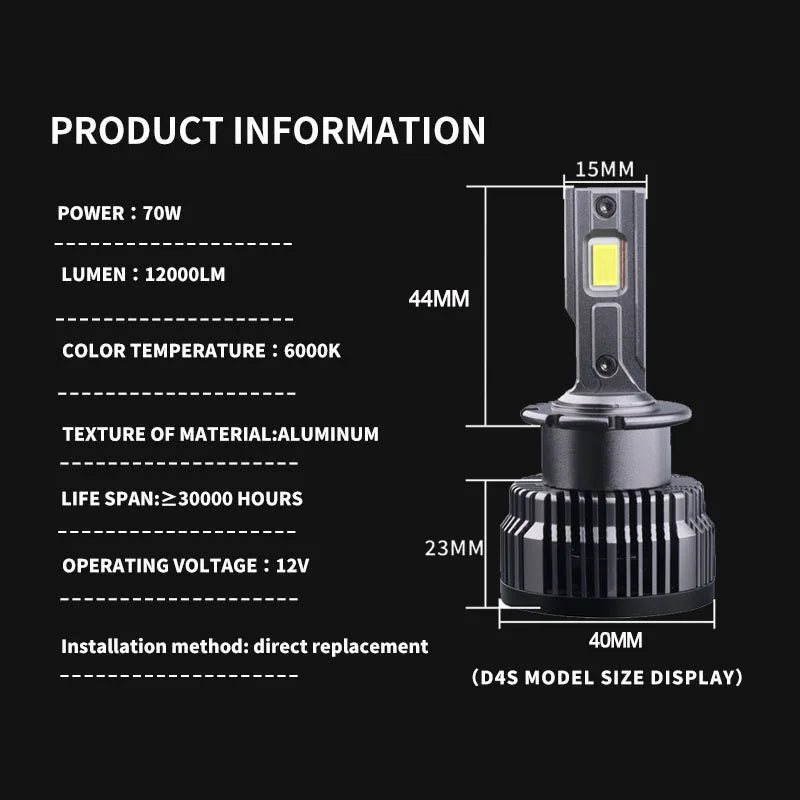 D2S D4S Led Car Headlight 35W Canbus Bulbs CSP D1S D3S D8S 30000LM Super Bright D2R D4R Au