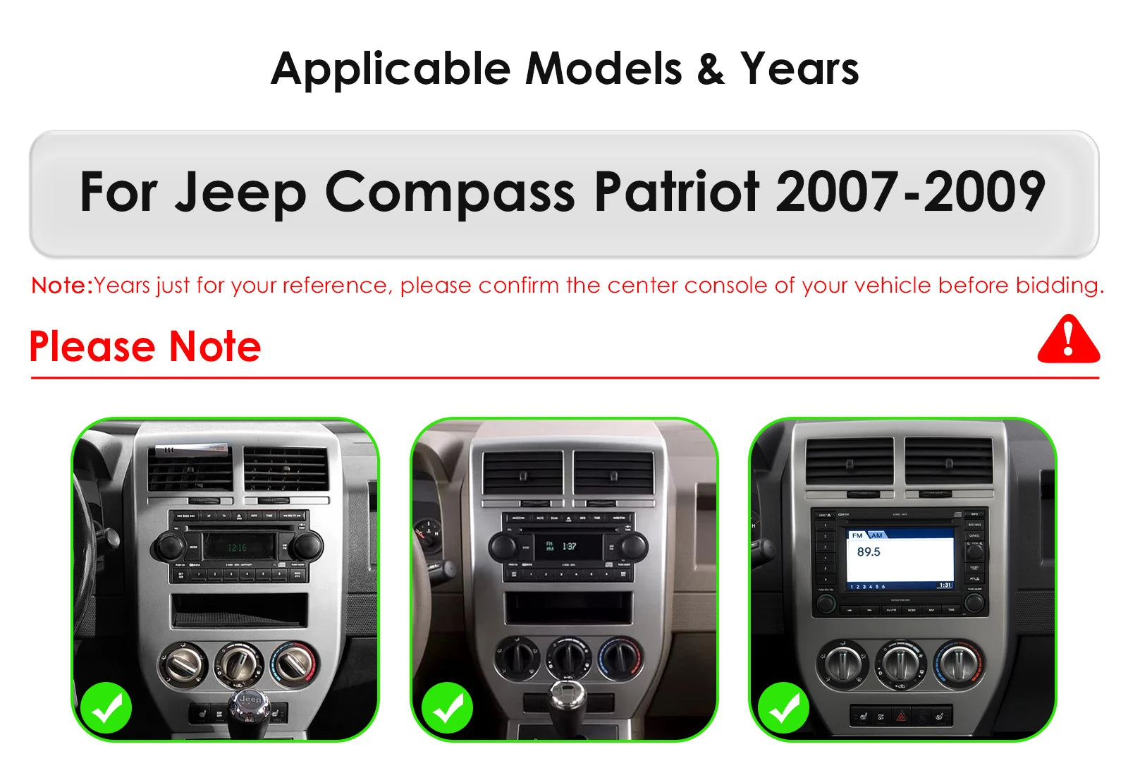 Android 14 car intelligent system for Jeep Compass Patriot 2007-2009 Car radio multimedia