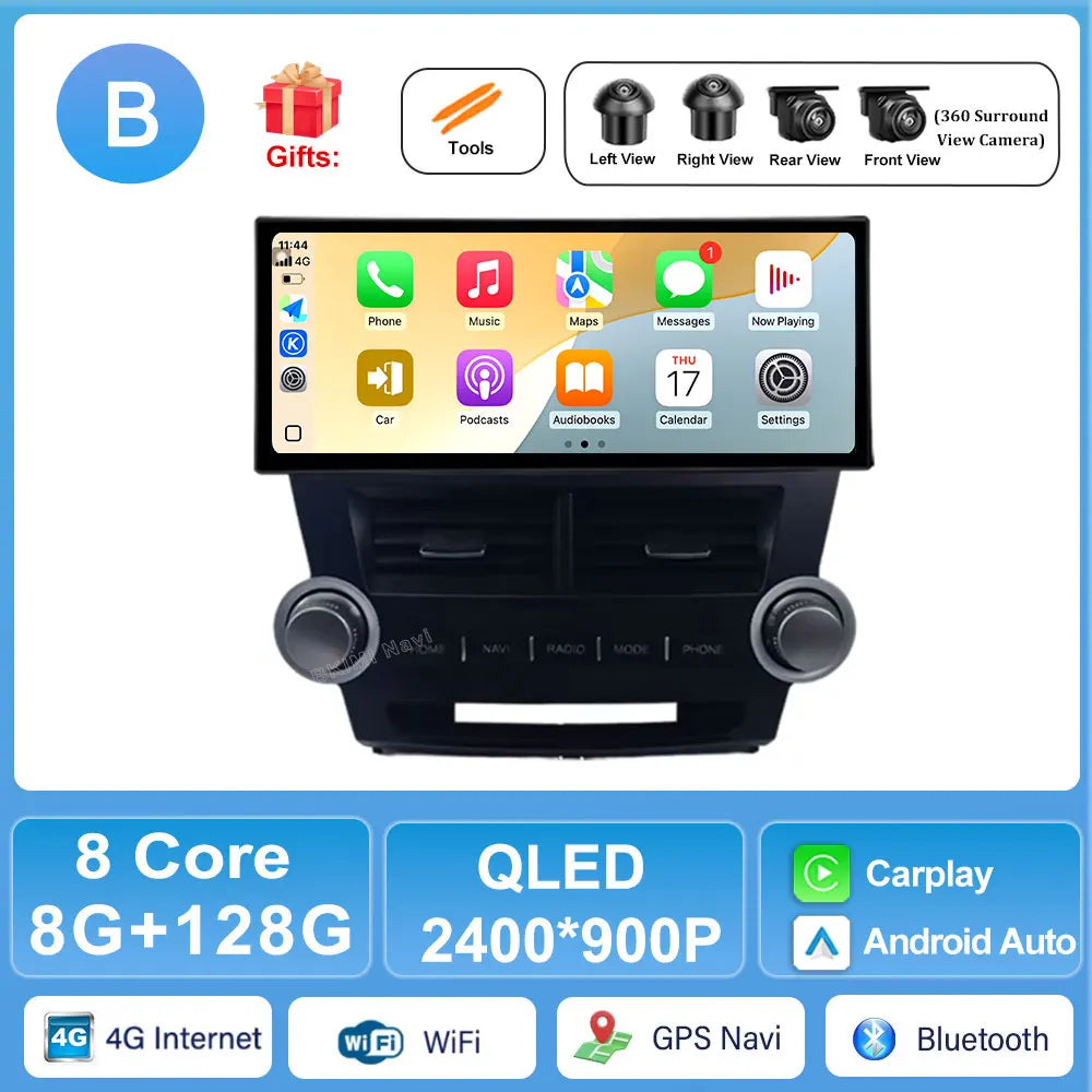 Toyota Highlander 2011-2014 Android Auto CarPlay Stereo with GPS & DSP | AUTOKITSHOP