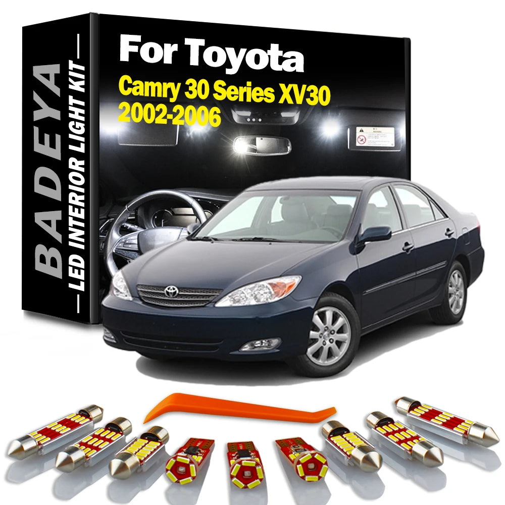 BADEYA 15Pcs LED Interior Reading Light Kit For Toyota Camry 30 Series XV30 2002 2003 2004