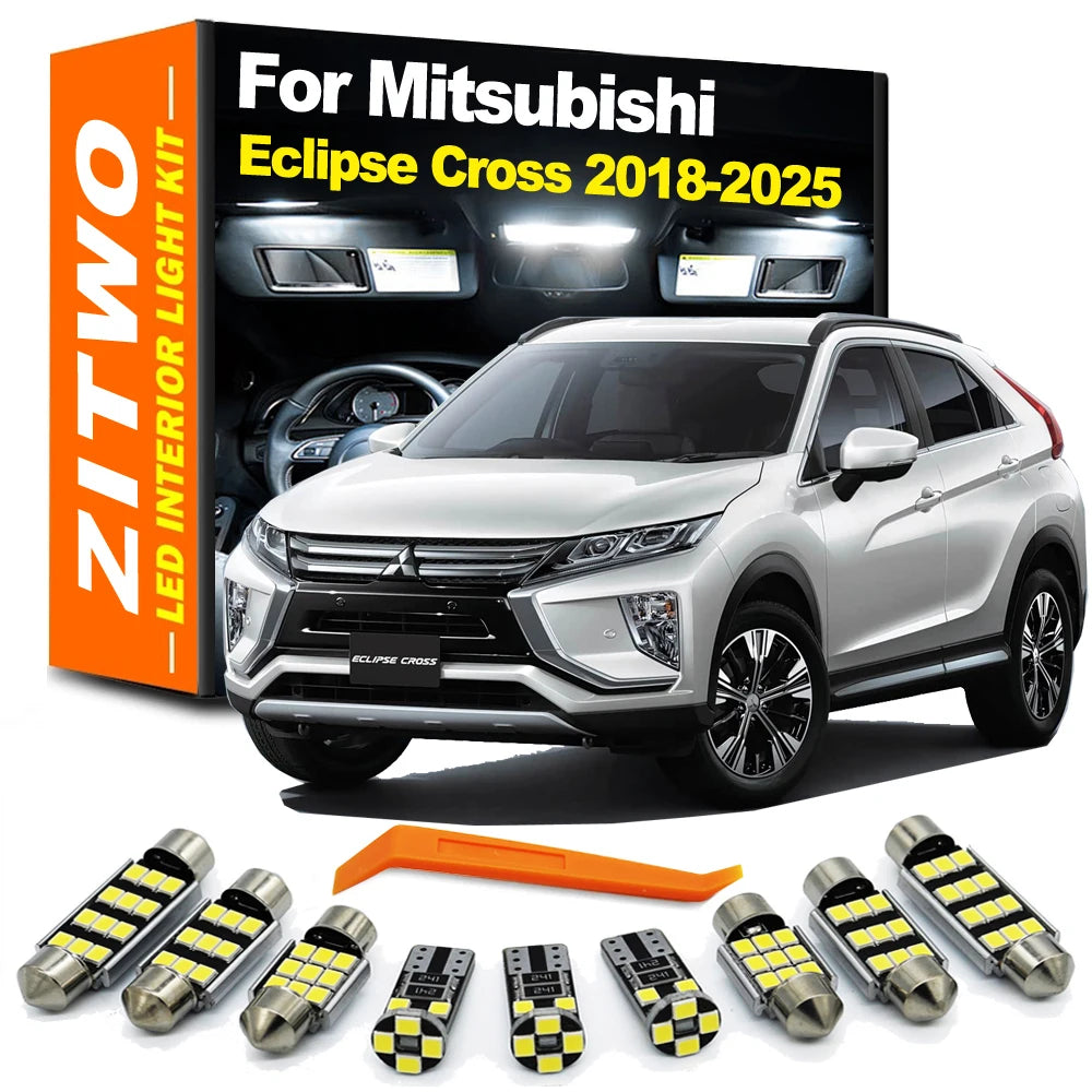 11Pcs Canbus Car LED Interior Bulb License Plate Light Kit For Mitsubishi Eclipse Cross 2018 2019 2020 2021 2022 2023 2024 2025