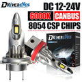 Drivereyes H4 H7 LED Headlight H11 H8 H9 HB3 9005 HB4 9006 16PCS 8054 CSP 6500K 4300K 1:1