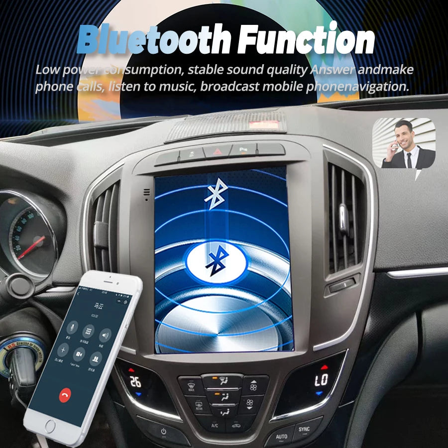 9.7'' Wireless CarPlay AI Voice Android 15 Radio Stereo For Opel Insignia Buick Regal 2013