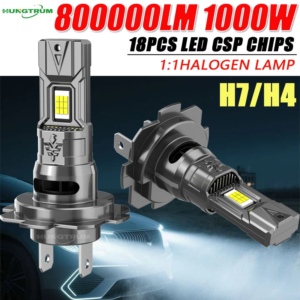 H7 H4 Led Canbus Lights for Car High Power Headlight Ultra Powerful Turbo Bulb Motorcycle