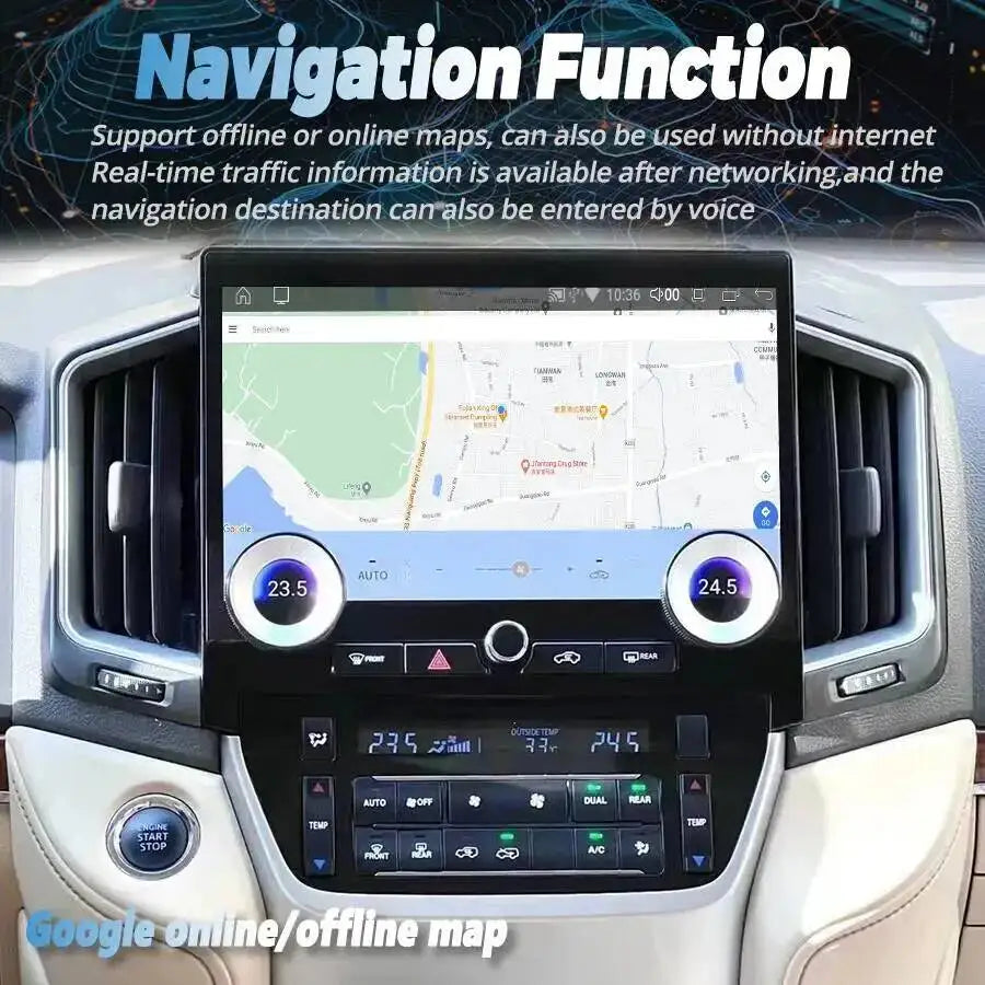 11.6" 2K Screen For Toyota Land Cruiser 200 LC200 2016-2020 Android Car GPS Navigation Aut