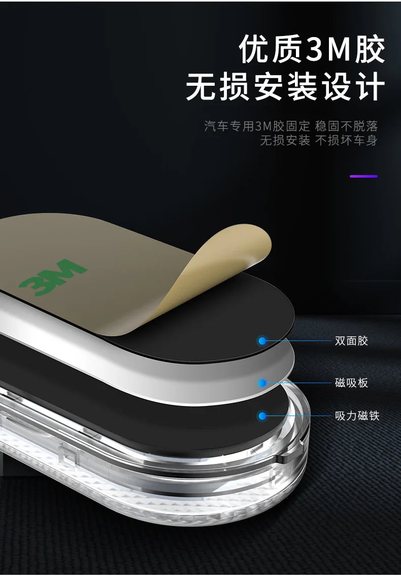 Car LED Touch Lights Wireless Interior Light Magnetic Auto Door Light Roof Ceiling Lamp Reading Lamp USB Rechargeable 5V