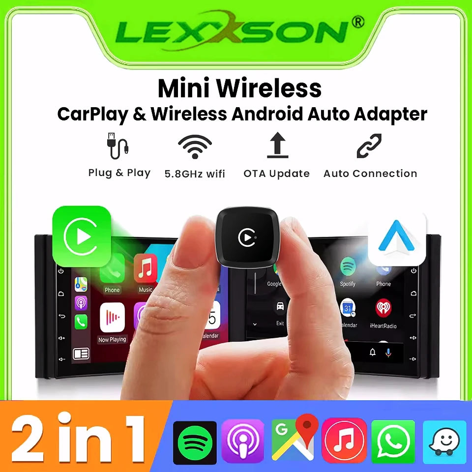 Smallest LEXXSON Wireless CarPlay Adapter MINI Ultra Android Auto Box USB Dongle Plug and  | AUTOKITSHOP