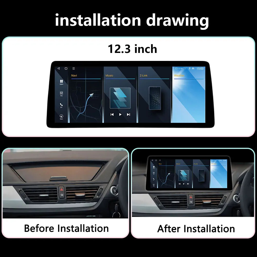 Right Hand Drvie 12.3Inch For BMW X1 E84 2010 - 2015 Android Wireless CarPlay Raido Auto M