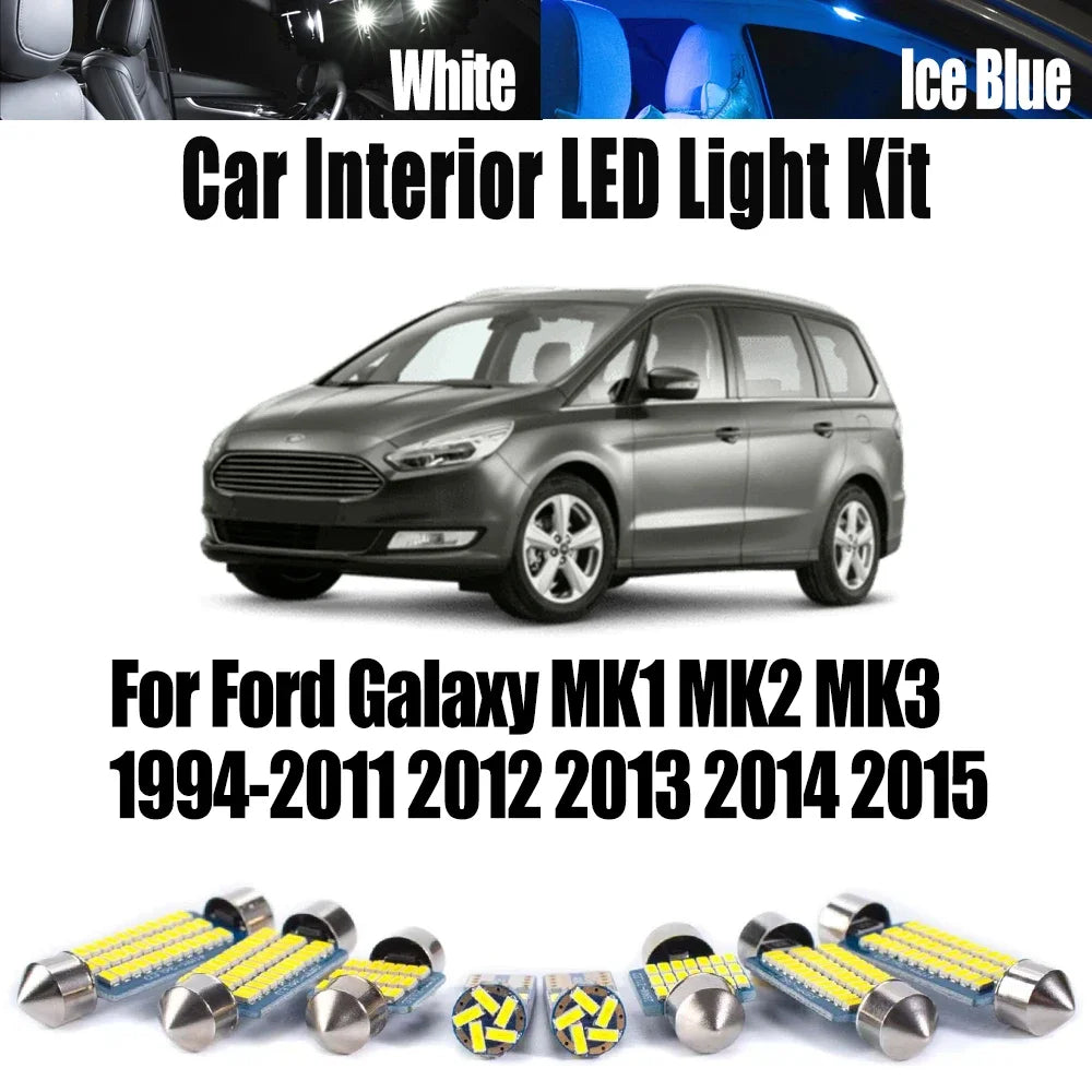 LED Interior Light Kit for Ford Galaxy MK1 MK2 MK3 1994- 2012 - Canbus Dome Map Door Trunk Bulbs | AUTOKITSHOP
