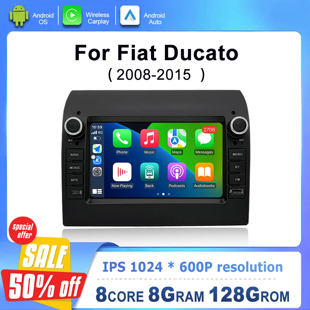 7 " Head Unit Android OS For Fiat Ducato 2008 - 2015 Car Radio Multimedia Video Touch Disp