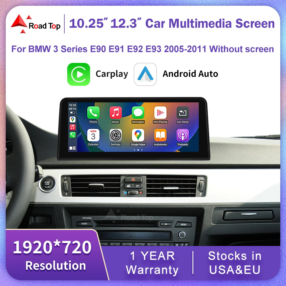 Touch Screen Radio For BMW 3 Series E90/E91/E92/E93 Without Factory Screen Android Auto Wi | AUTOKITSHOP