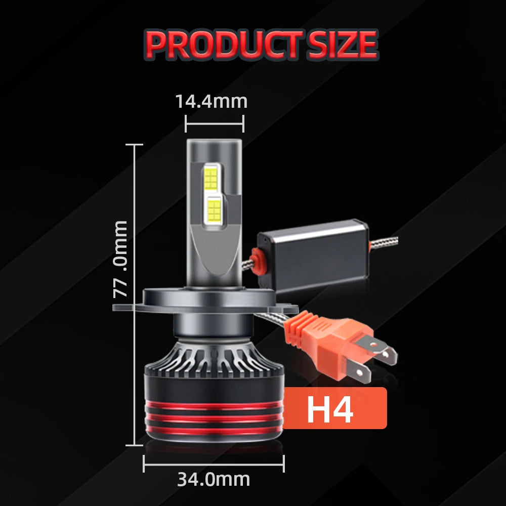 For VW 2PCS 30000LM 150W High Power H4 High Low Beam Auto Headlamps 3570 CSP Chips 6000K W
