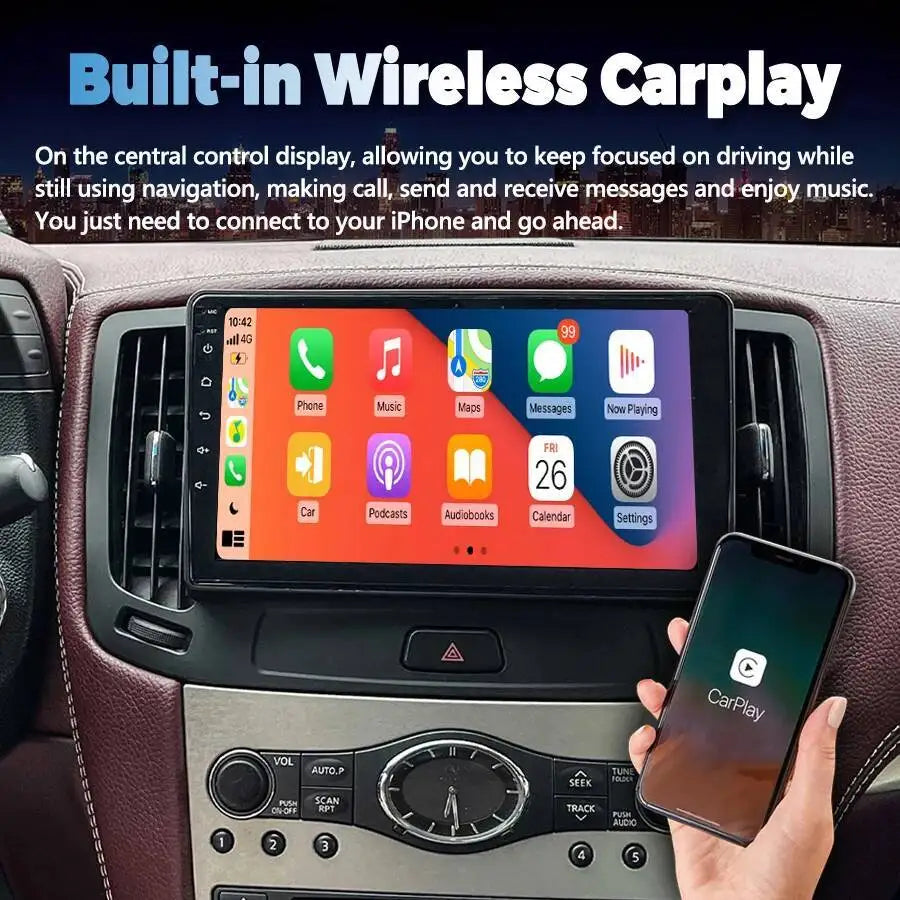 Android Auto CarPlay GPS Navigation 9inch For Infiniti G25 G35 G37 2004-2013 Stereo Video  | AUTOKITSHOP