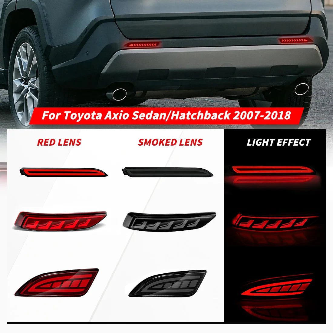 For Toyota Corolla Axio Fielder Sedan Hatchback 2007 2008-2015 2016 2017 2018 LED Rear Bum | AUTOKITSHOP