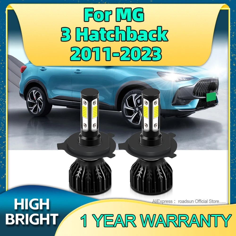 LED Headlight 180W High Power Turbo Lamp 6000K H4 Car Light For MG 3 Hatchback 2011 2012 2