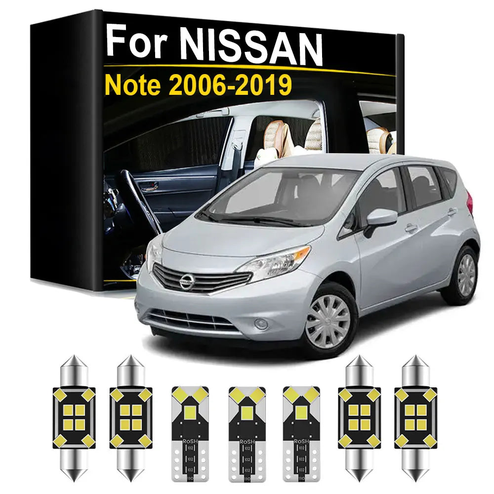 LED Interior Light Kit for Nissan Note E11 E12 - Canbus Error-Free Bulbs | AUTOKITSHOP