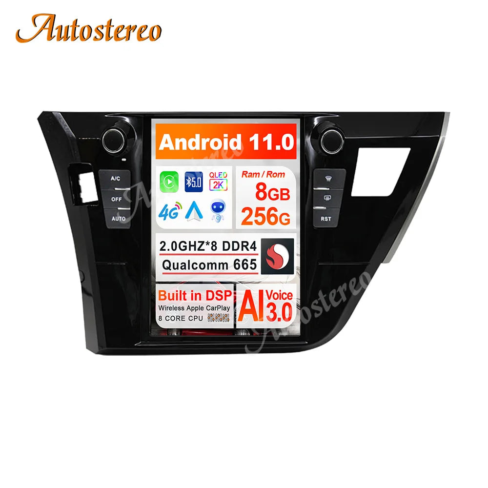 Carplay Auto Stereo For Toyota Corolla 2014-2016 Tesla Screen Android 13 Car GPS Navigatio