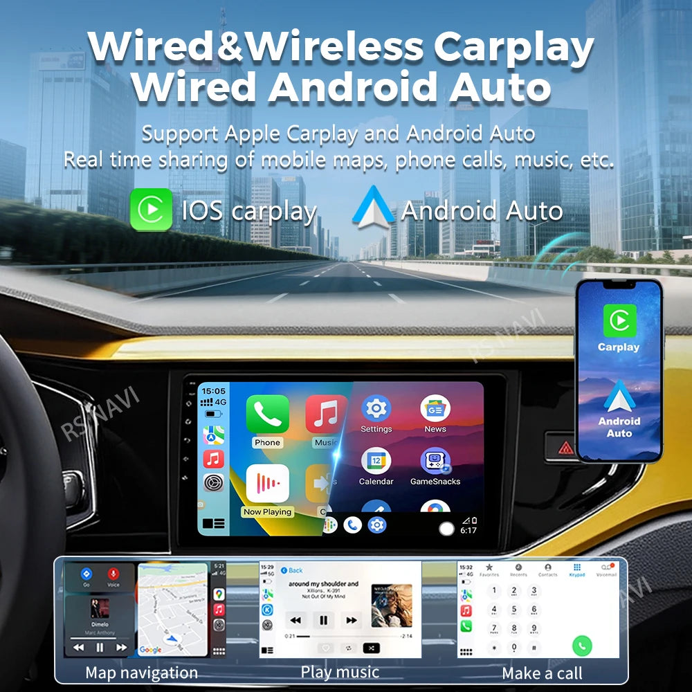 Android 16 For VW Volkswagen MQB POLO VI Jetta MK7 T6 2015 - 2021 Stereo Car Radio Multime