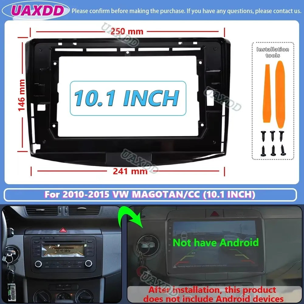 Facia Panel 10.1inch For Volkswagen Passat B6 B7 CC Magotan 2010-2016 Radio 2Din Car DVD F