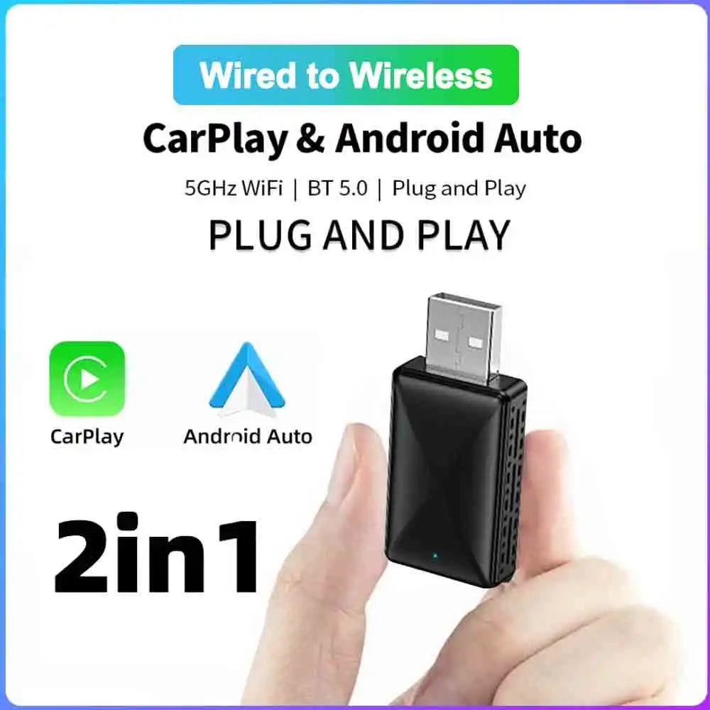 Wireless CarPlay Android Auto Wireless Adapter Smart Mini Box Plug And Play WiFi Fast Conn