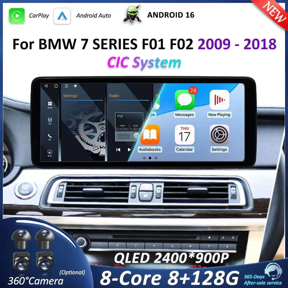 12.3 '' GPS Navi 4G Carplay Android 16 for BMW 7 SERIES F01 F02 2009 - 2018 CIC NBT System
