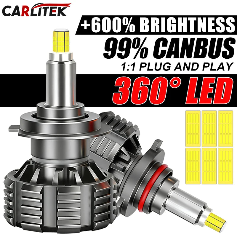 H7 LED Canbus 360 6000K Car Headlight Bulb H1 H11 H8 HB3 9005 HB4 9006 9012 Led Auto Lamp