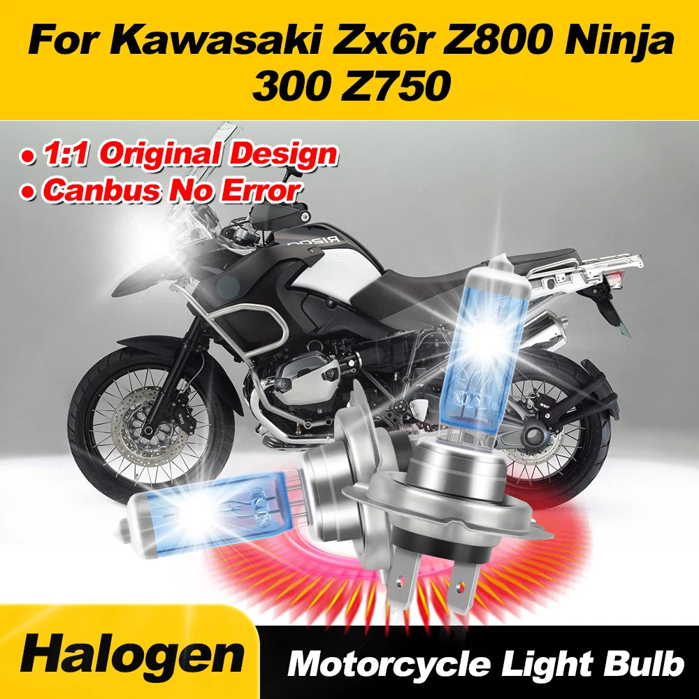 H7 Motorcycle Headlight 12V 100W Super Bright Halogen Lights Bulbs 6000K White For Kawasak