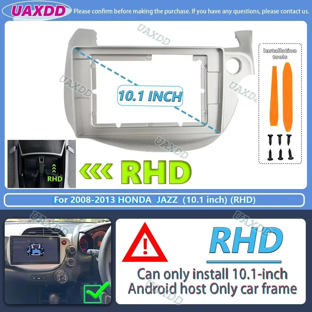 FOR 2008-2013 HONDA FIT JAZZ 10.1NCH RHD 2 Din Car Android frame panel Center cable harnes