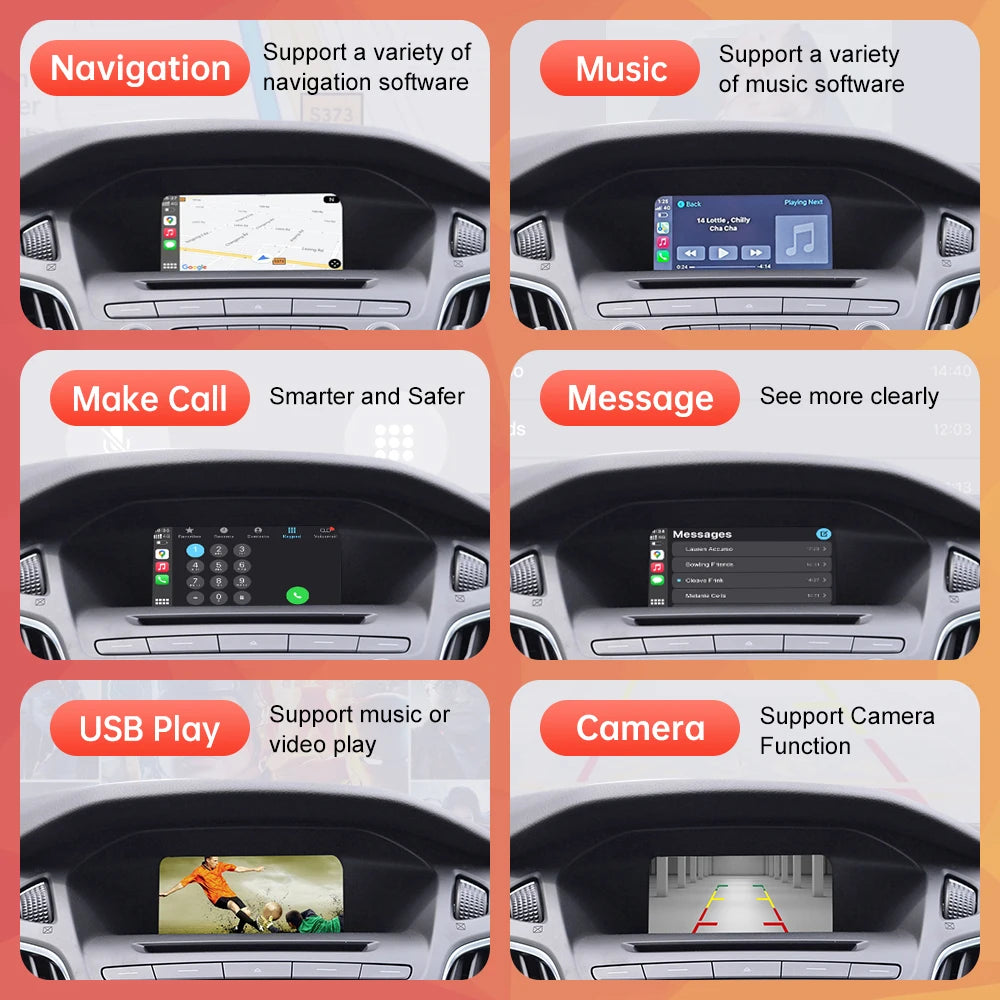 Wireless CarPlay for Ford Focus Escape Fiesta C-max Android Auto accessory Mirror Link Air | AUTOKITSHOP