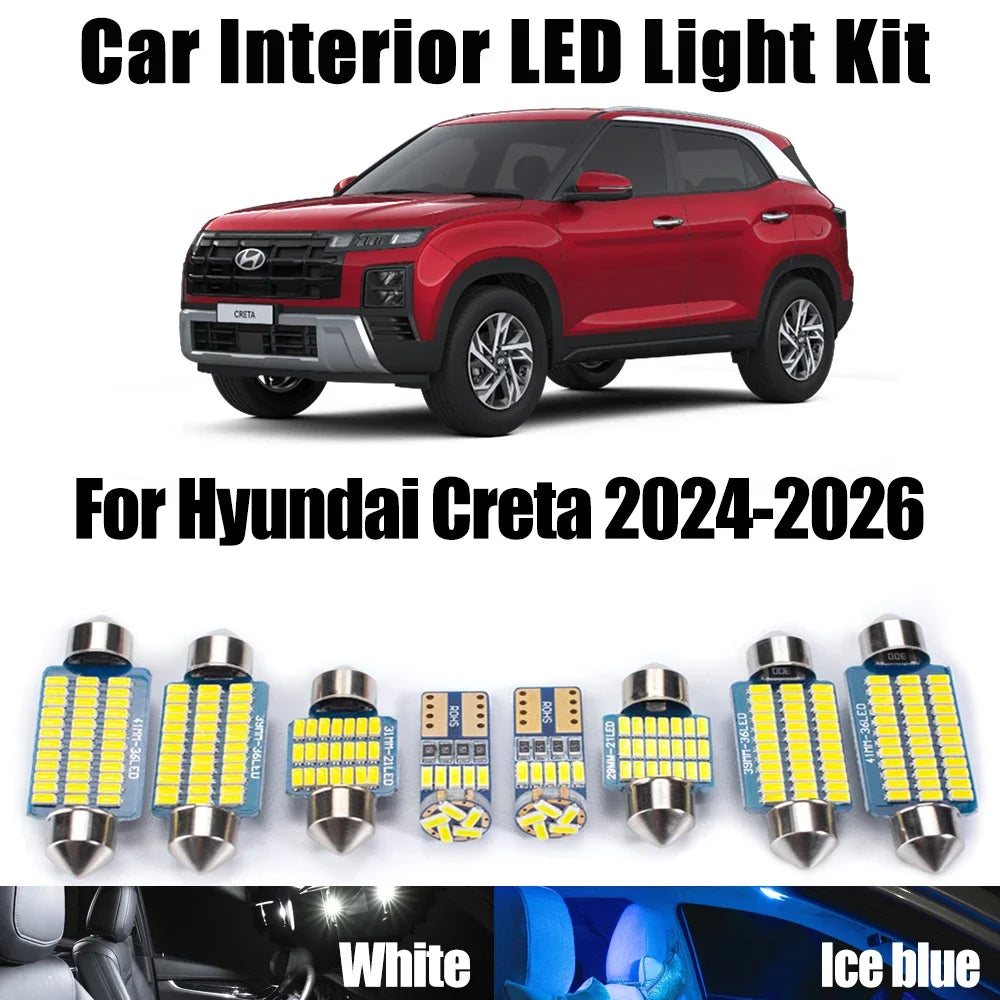 11-Piece LED Interior Light Kit for New Hyundai Creta - Canbus Error-Free Bulbs | AUTOKITSHOP