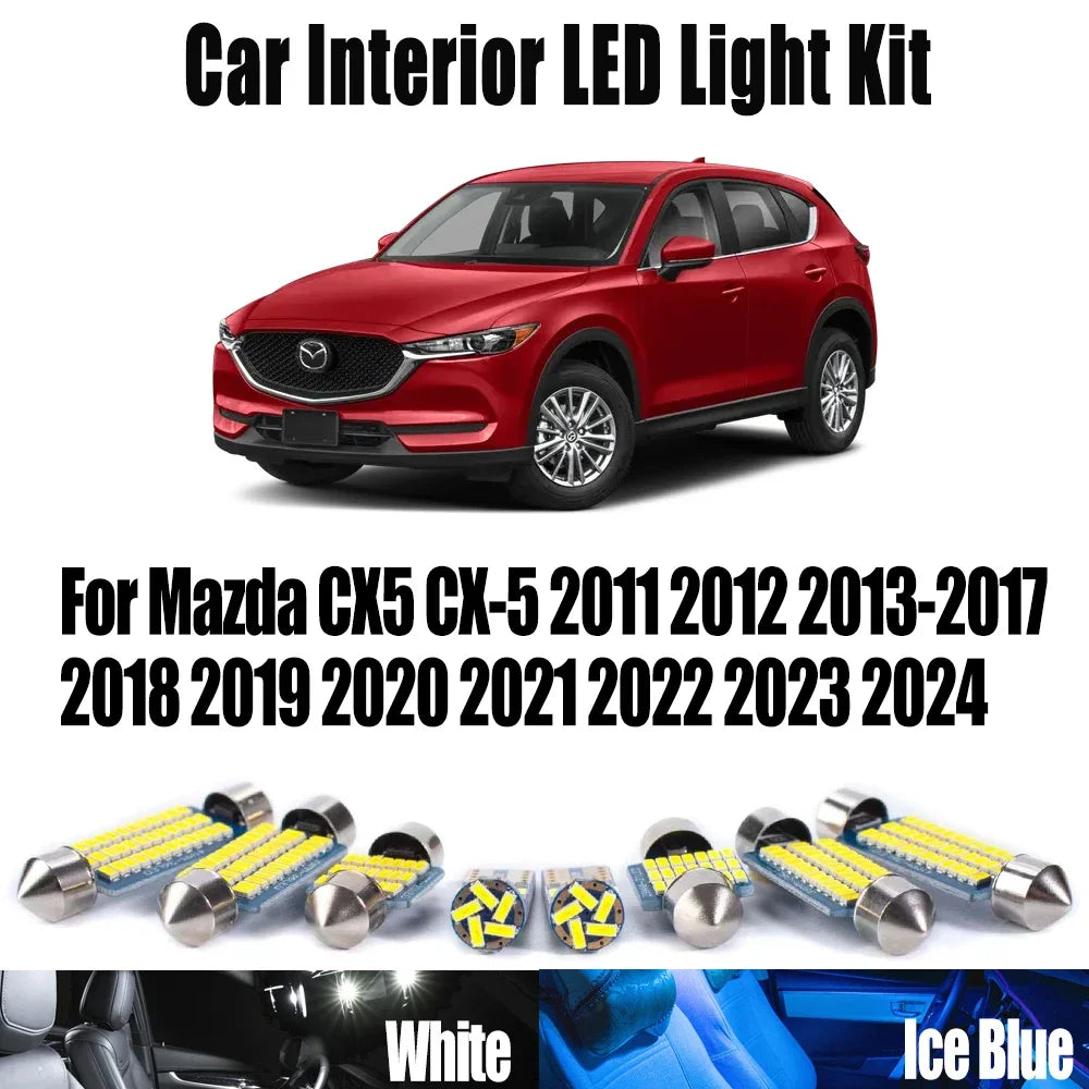 11-Piece LED Interior Light Kit for Mazda CX5 CX-5 2011- 2020 - Canbus Dome Map Door Trunk Bulbs | AUTOKITSHOP