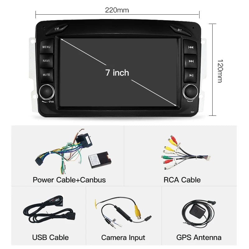 SZLELV Carplay Car Radio Player For Benz CLK W209 E-W10 C-Class W203 ML W168 G W463 Viano