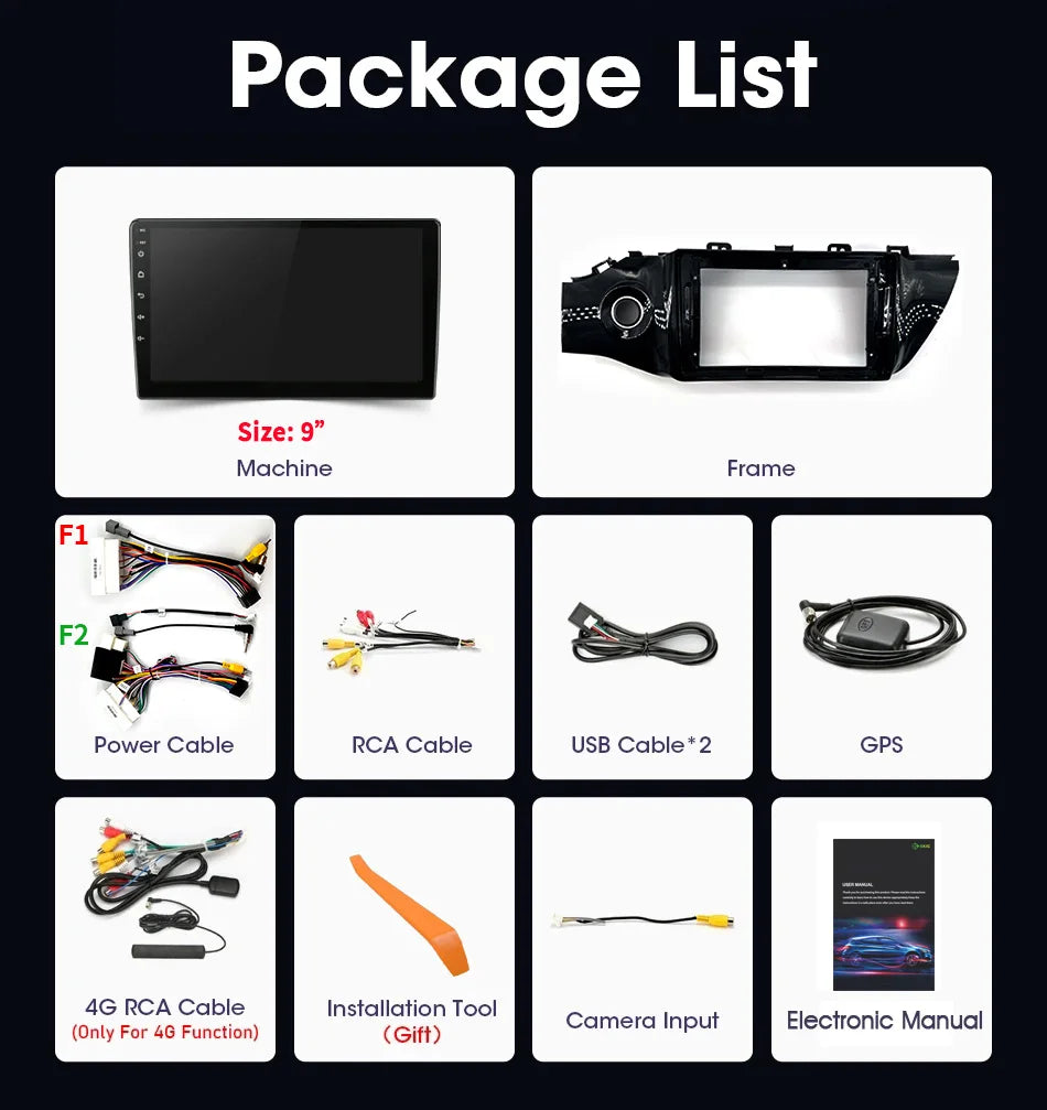 Android 14 For Kia RIO 4 2016 - 2020 Wireless BT Carplay Auto Car Radio Multimedia Navigat