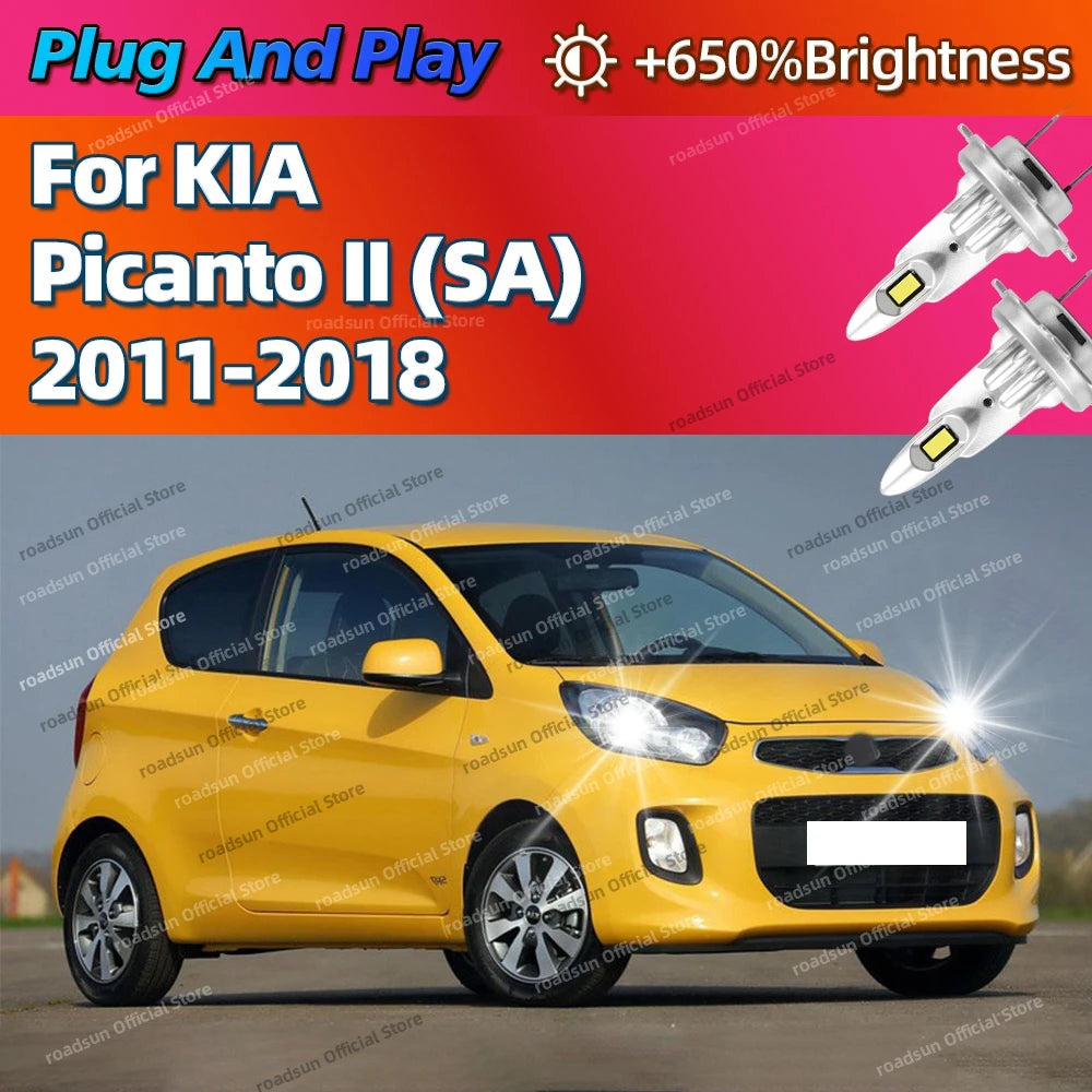 30000LM H7 Led Car Headlight Bulb 6000K CSP Auto Lamp 12V For KIA Picanto II SA 2011-2018