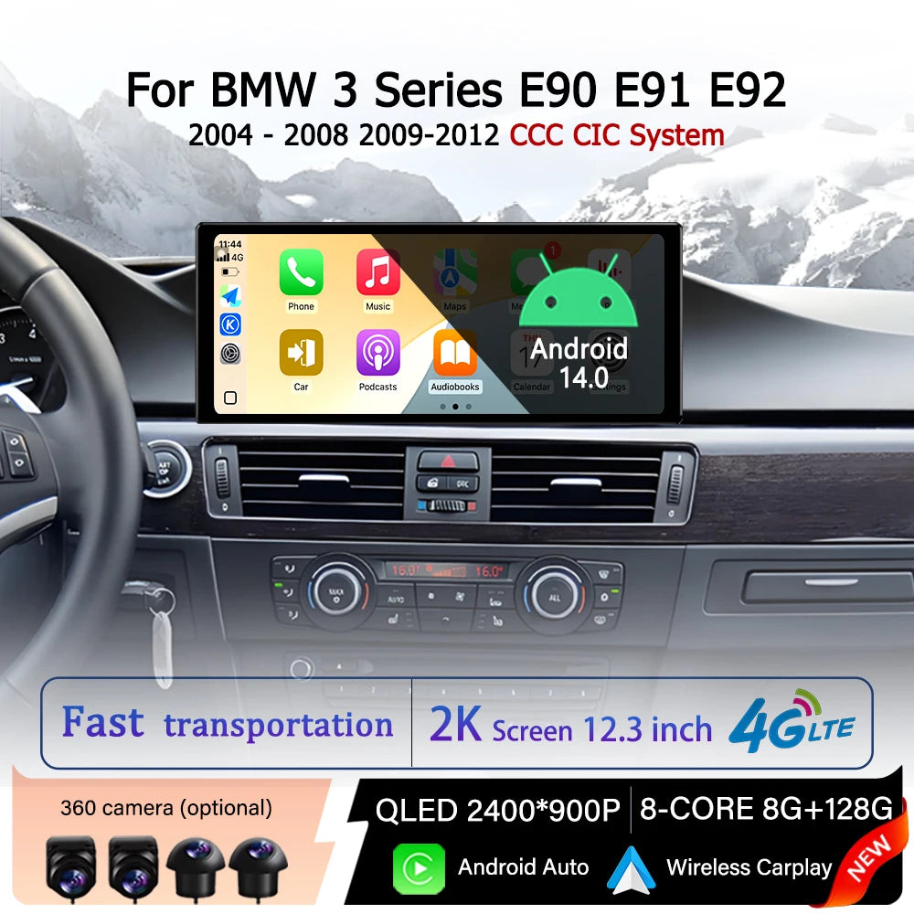 QLED 2400*900P Screen for BMW 3 Series E90 E91 E92 2004 - 2008 2009-2012 CCC CIC System Ca