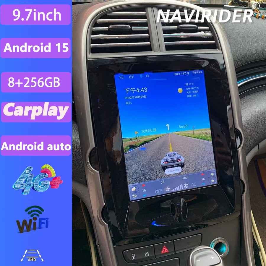 GPS CarPlay Android 15 Car Screen For Chevrolet Malibu XL 2012 2013 2014 2015 Radio Multim