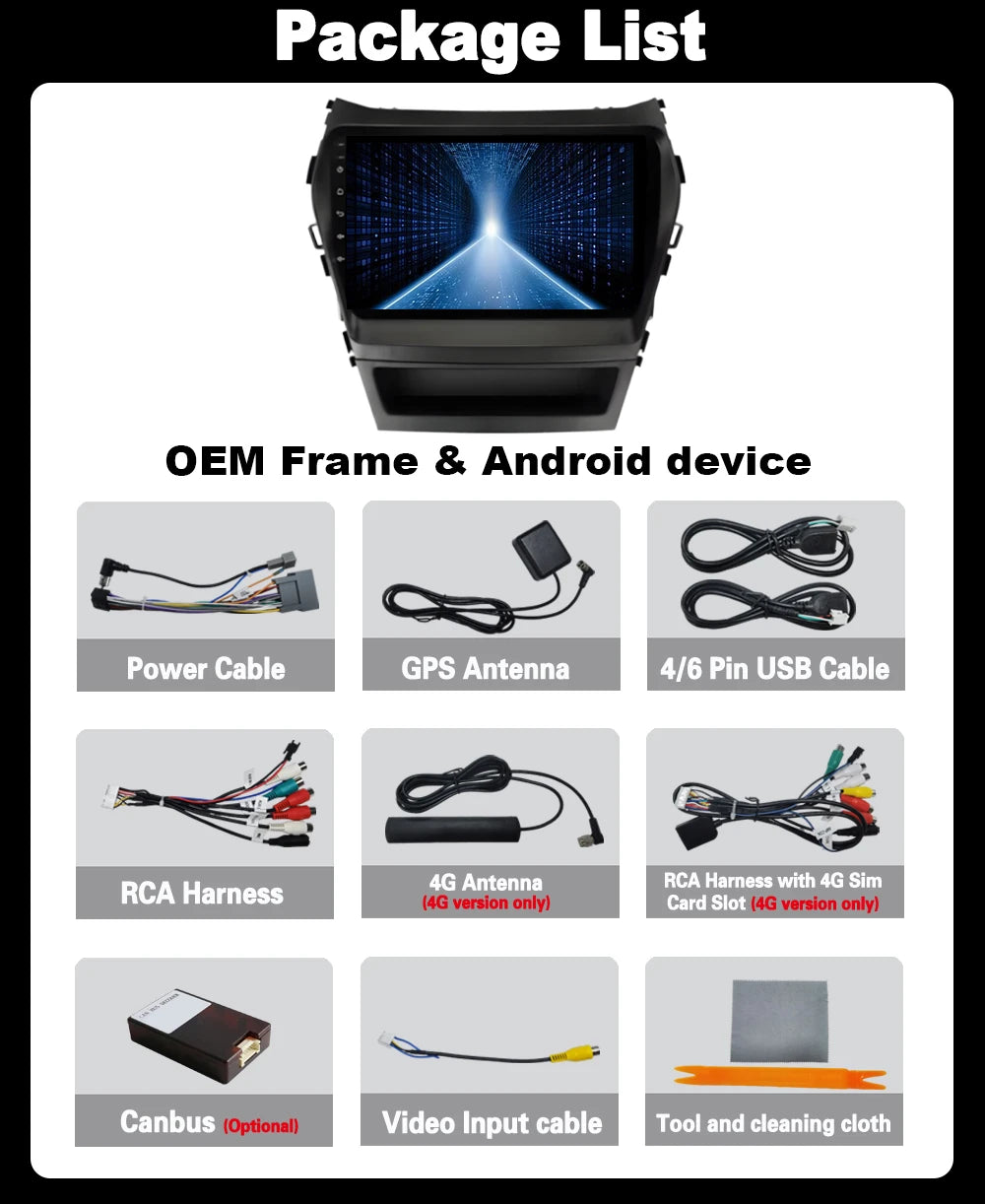 Android 15 For Hyundai Santa Fe 3 2013 - 2016 Radio Multimedia Player Navigation GPS Head