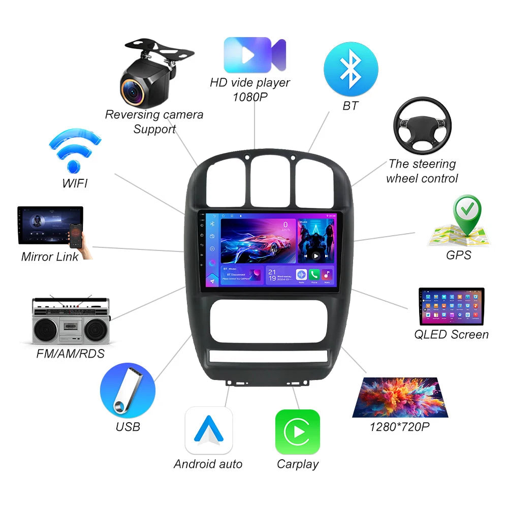 Android 16 For Chrysler Voyager Rg Rs Town & Country Rs 2000-2007 Car Radio Auto Multimedi | AUTOKITSHOP