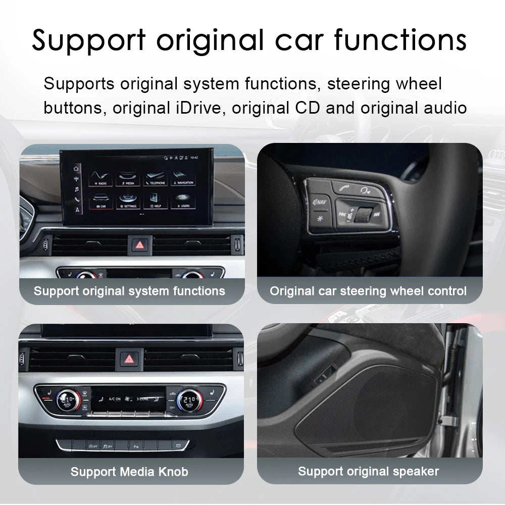 10.25 Android 14 Wireless Carplay For Audi A4 A5 Q5 B9 2016 - 2023 LHD Car Radio Multimedi