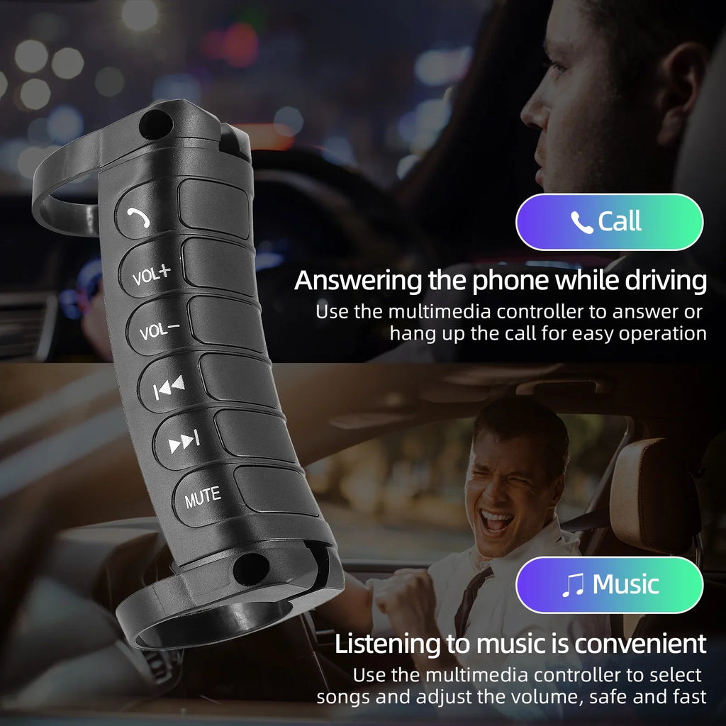 HD Universal Wireless Car Multi Steering Wheel Control Remote Controls Multi-function Button Car - Automotive LED Light