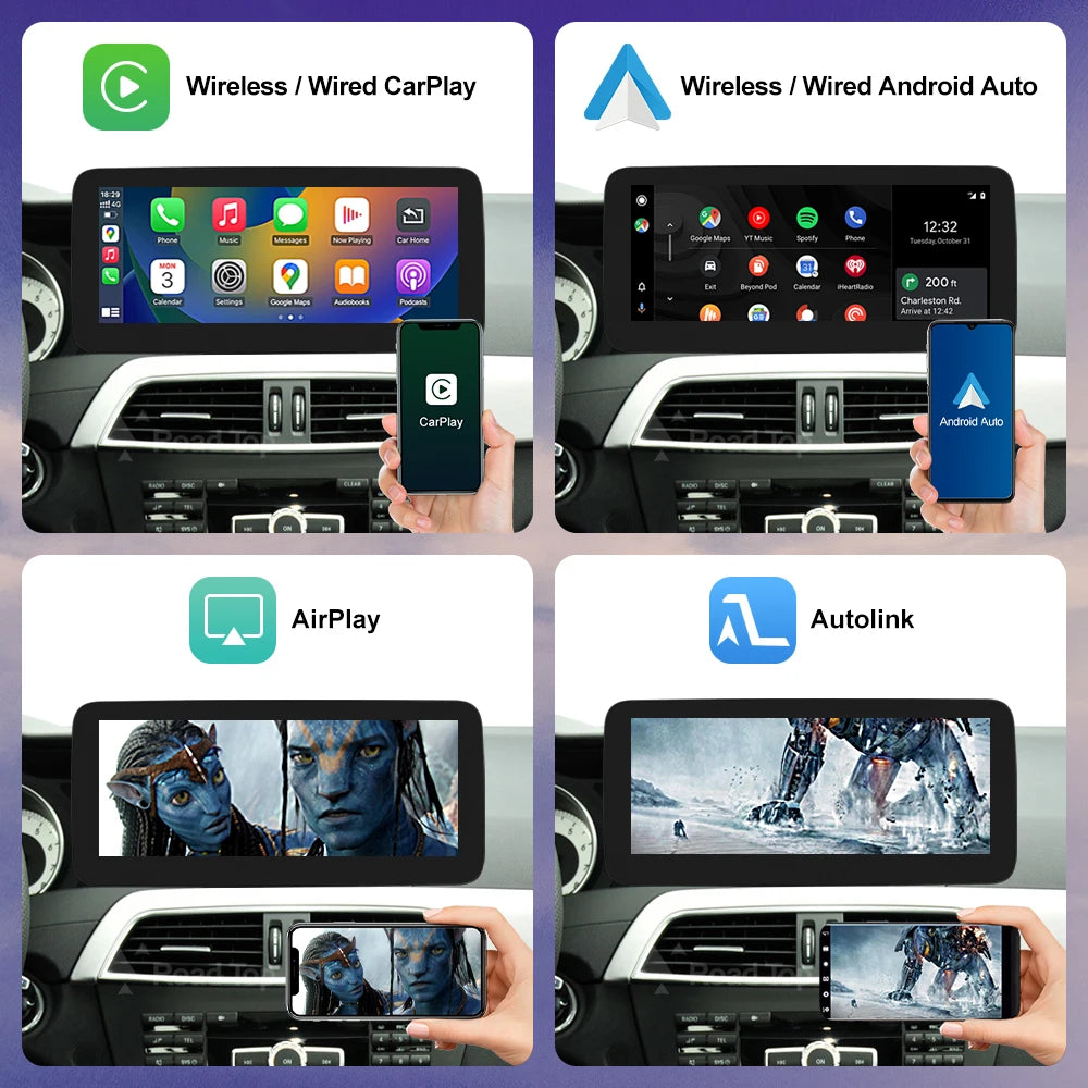 Wireless CarPlay Linux Car Multimedia Touch Screen for Mercedes Benz C Class W204 2011-201 | AUTOKITSHOP