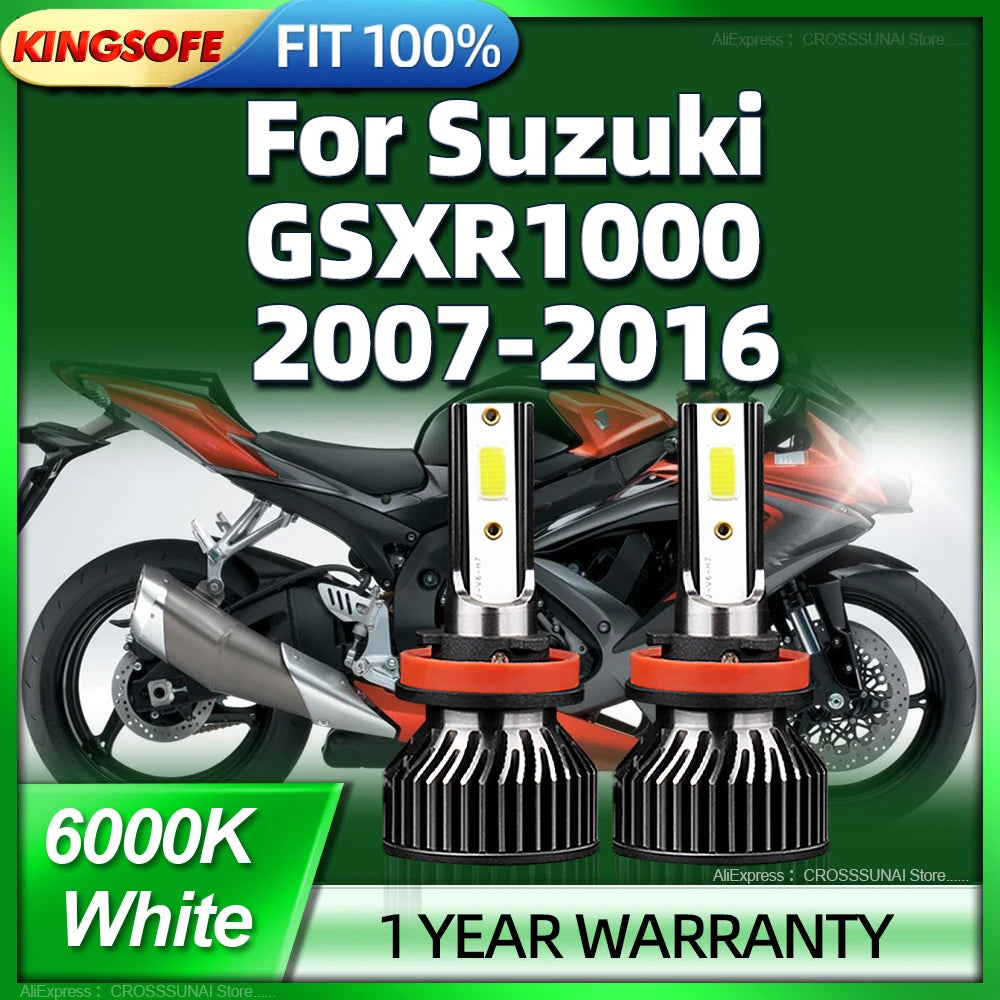 12V Motorcycle 20000LM Moto Headlight LED Bulbs H11 For Suzuki GSXR1000 2007 2008 2009 201