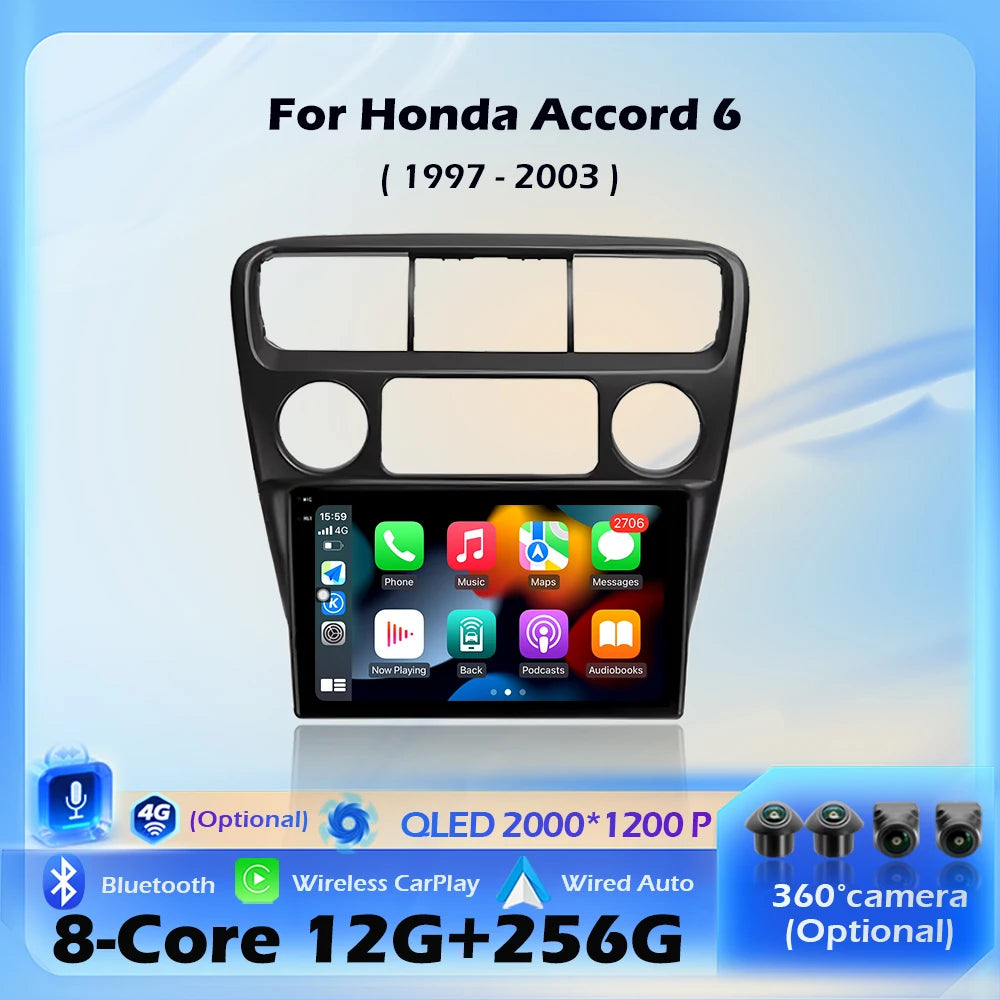 Navigation GPS For Honda Accord 6 1997 - 2003 Car Radio Multimedia Player BT Carplay Andro