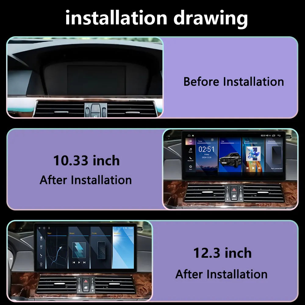 For BMW 5 Series E60 E61 E62 2004-2008 CCC/CIC System Wireless Apple CarPlay Android Auto