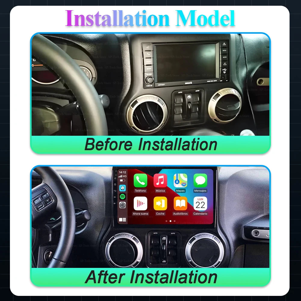 Android 16 For Jeep Wrangler 3 Jk 2010-2018 Car Radio Player Multimedia Navigation Gps Aut | AUTOKITSHOP