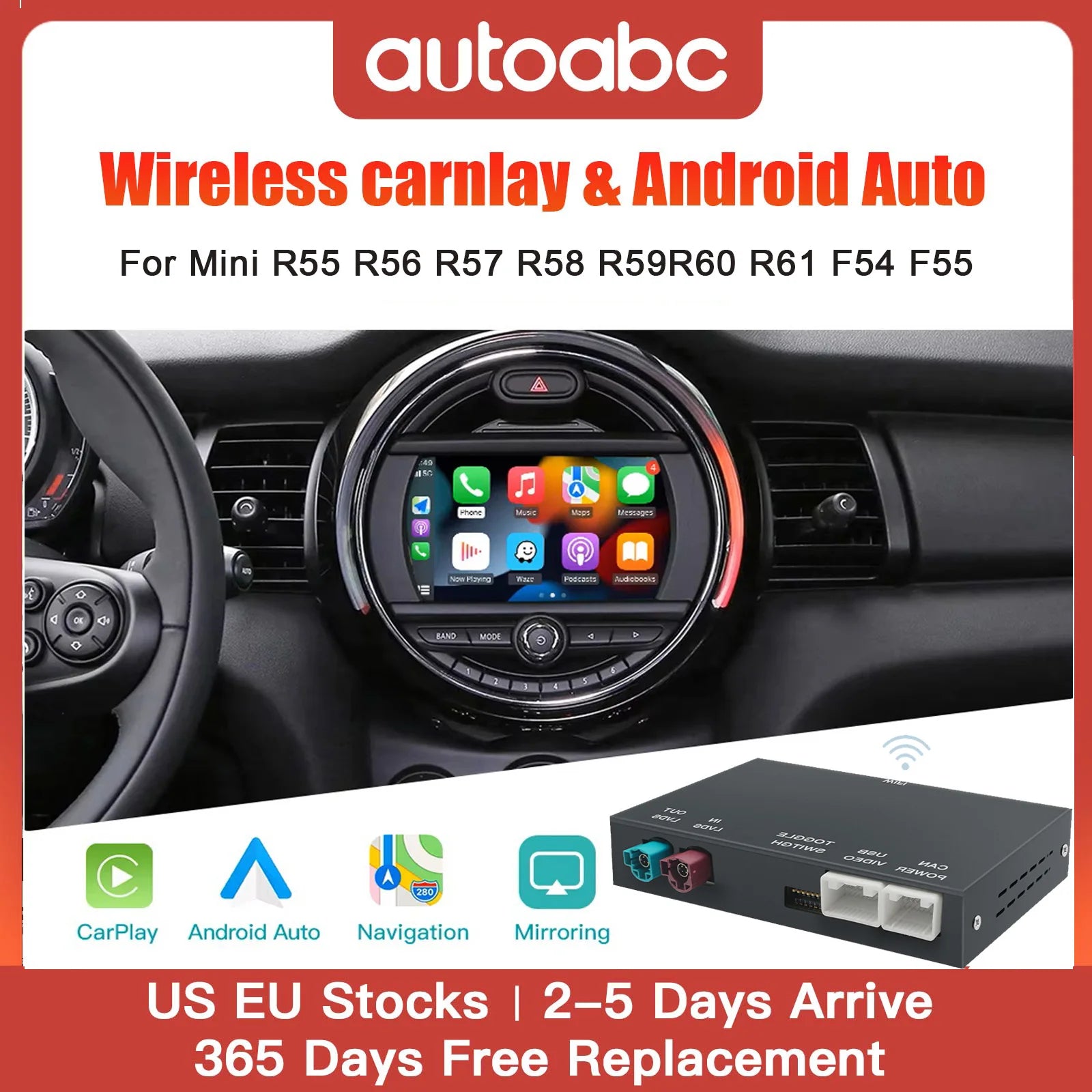 Wireless Carplay Android Auto For BMW Mini NBT CIC R55 R56 R57 R58 R59 R60 R61 Carplay Int | AUTOKITSHOP