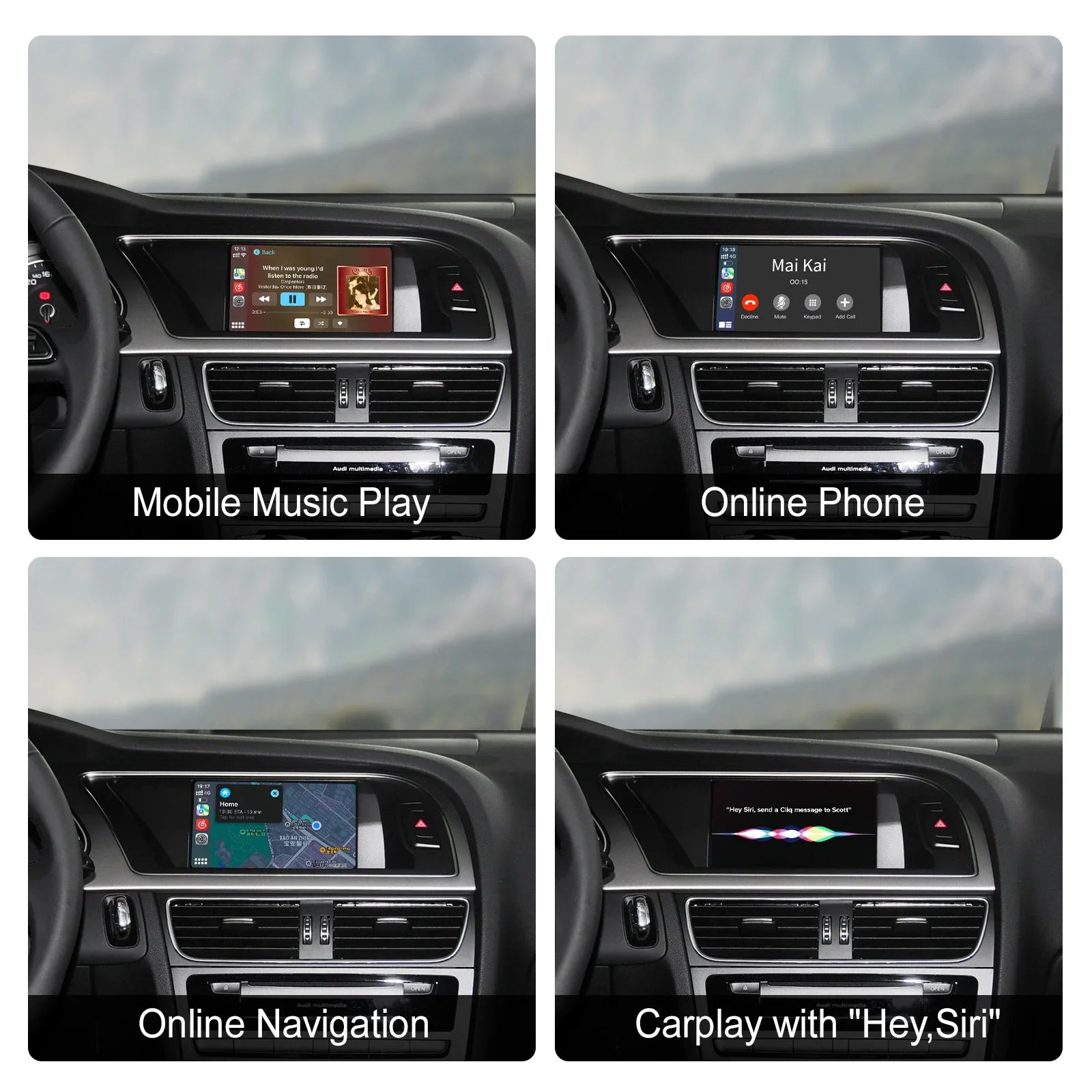 For Audi A4 B8 A5 Q5 2009-2016 MMI 3G Version Wireless CarPlay Android Auto Interface Adap