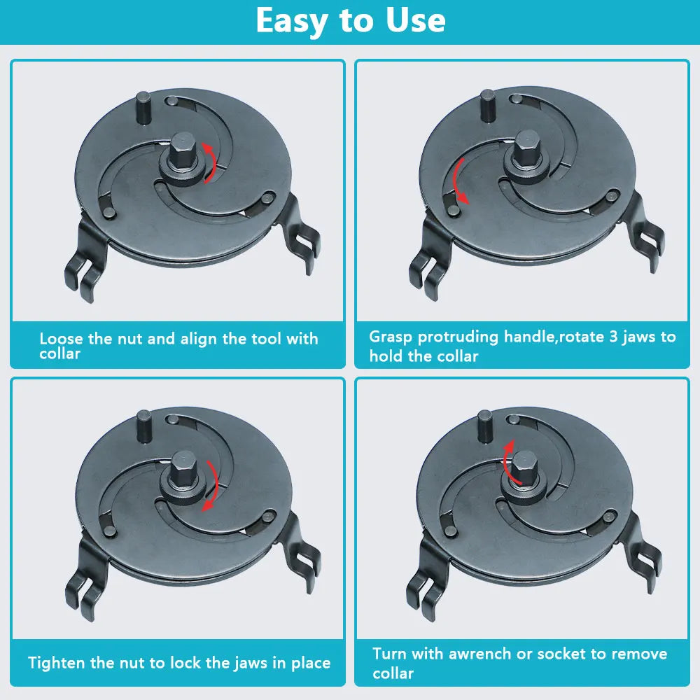 3 Jaws Adjustable Car Fuel Tank Lid Wrench Tool Remove Oil Cover Pump Cap Spanner - Automotive LED Light