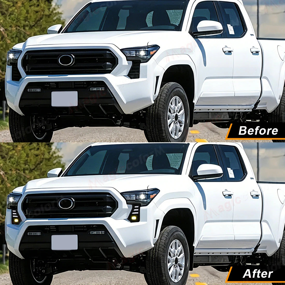 Car LED DRL Daytime Running Lights For Toyota Tacoma 2024 Front Bumper Yellow Fog Lamps Dr | AUTOKITSHOP