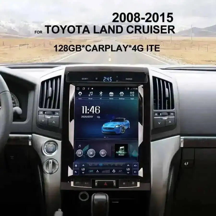 GPS DSP Navi 12.1inch Android 15 Stereo Qled Screen For TOYOTA LAND CRUISER LC200 2008-201